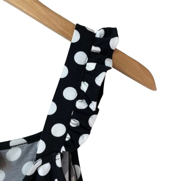 VERO MODA New Polka Dot Front Cut Out Mini Dress Black White Medium Retro Pin Up - Picture 7 of 10